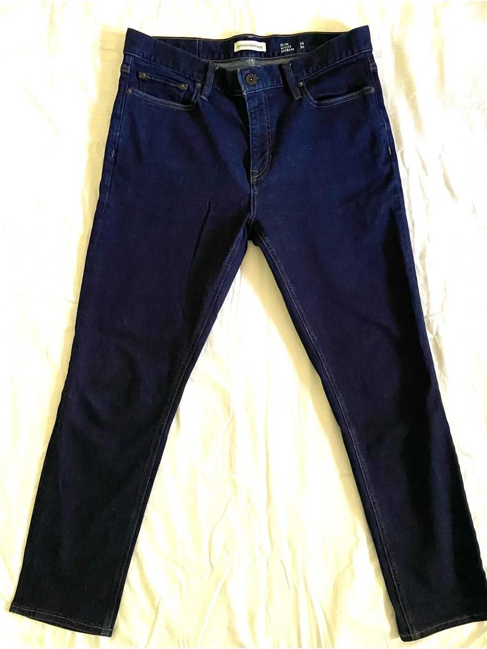 Banana Republic Men's Slim Straight Jeans in Dark Blue